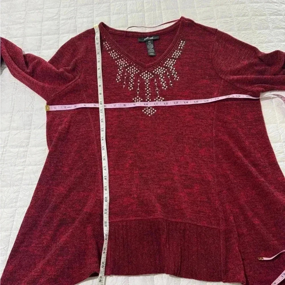 Style & Co Red/Black sweater  - Size 0X - Picture 5 of 5